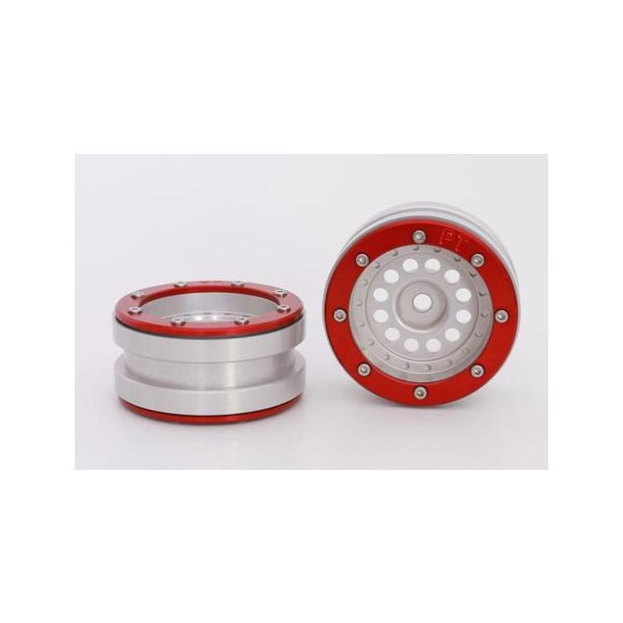 Metsafil Beadlock Wheels PT-Bullet Silver/Red 1.9 (2 pcs)Â (MT0020SRÂ ) Metsafil Beadlock Wheels PT-Bullet Silver/Red 1.9 (2 pcs)Â (MT0020SRÂ )