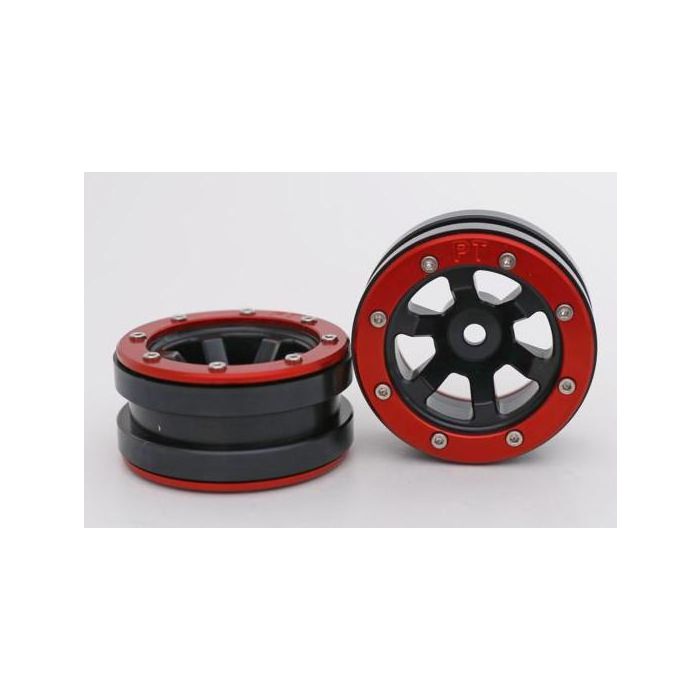 Metsafil Beadlock Wheels PT-Claw Black/Red 1.9 (2 pcs)Â (MT0060BRÂ ) Metsafil Beadlock Wheels PT-Claw Black/Red 1.9 (2 pcs)Â (MT0060BRÂ )