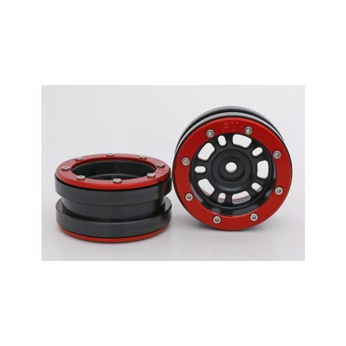 Metsafil Beadlock Wheels PT-Distractor Black/Red 1.9 (2 pcs)Â (MT0040BRÂ ) Metsafil Beadlock Wheels PT-Distractor Black/Red 1.9 (2 pcs)Â (MT0040BRÂ )