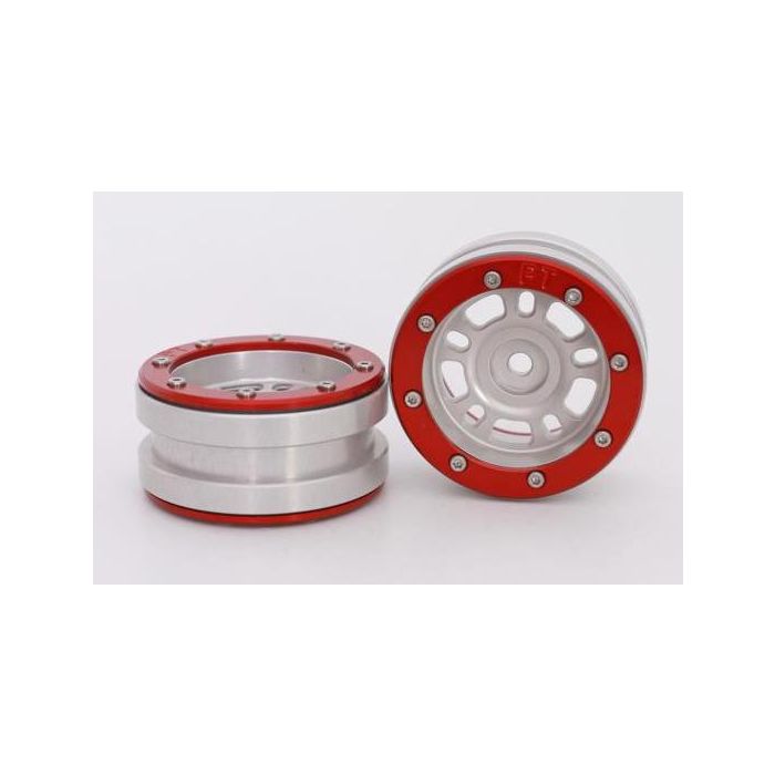 Metsafil Beadlock Wheels PT-Distractor Silver/Red 1.9 (2 pcs)Â (MT0040SRÂ ) Metsafil Beadlock Wheels PT-Distractor Silver/Red 1.9 (2 pcs)Â (MT0040SRÂ )