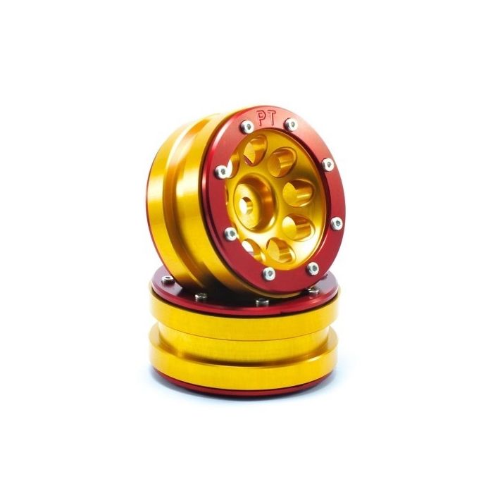 Metsafil Beadlock Wheels PT-Ecohole Gold/Red 1.9 (2 pcs) (MT0050GOR) Metsafil Beadlock Wheels PT-Ecohole Gold/Red 1.9 (2 pcs) (MT0050GOR)