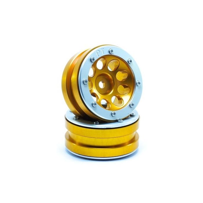 Metsafil Beadlock Wheels PT-Ecohole Gold/Silver 1.9 (2 pcs) (MT0050GOS) Metsafil Beadlock Wheels PT-Ecohole Gold/Silver 1.9 (2 pcs) (MT0050GOS)