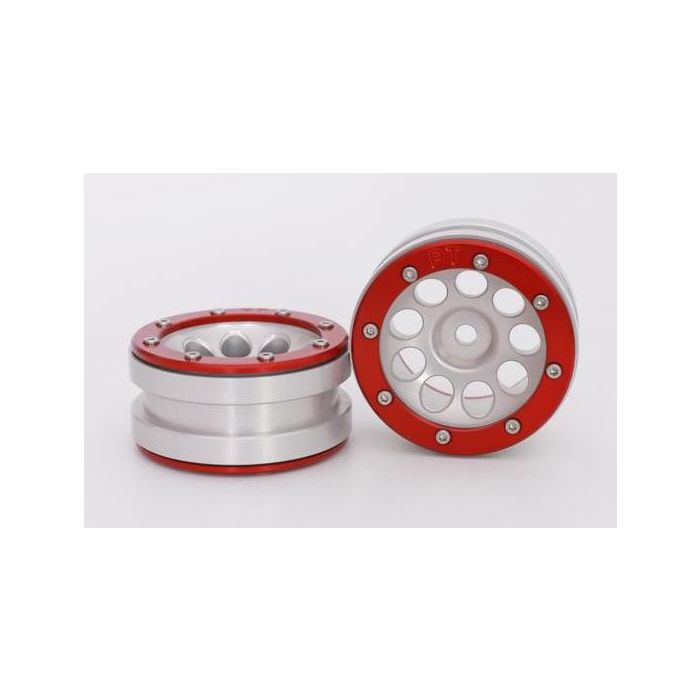 Metsafil Beadlock Wheels PT-Ecohole Silver/Red 1.9 (2 pcs)Â (MT0050SRÂ ) Metsafil Beadlock Wheels PT-Ecohole Silver/Red 1.9 (2 pcs)Â (MT0050SRÂ )
