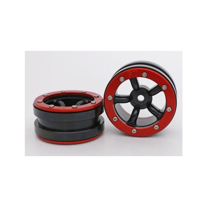 Metsafil Beadlock Wheels PT-Safari Black/Red 1.9 (2 pcs)Â (MT0010BRÂ ) Metsafil Beadlock Wheels PT-Safari Black/Red 1.9 (2 pcs)Â (MT0010BRÂ )