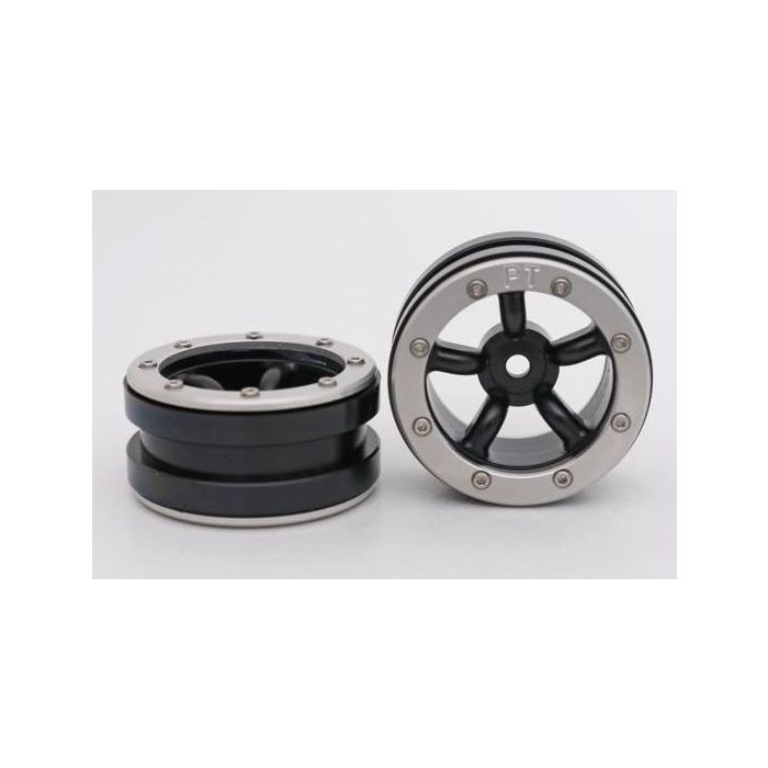 Metsafil Beadlock Wheels PT-Safari Black/Silver 1.9 (2 pcs)Â (MT0010BSÂ ) Metsafil Beadlock Wheels PT-Safari Black/Silver 1.9 (2 pcs)Â (MT0010BSÂ )