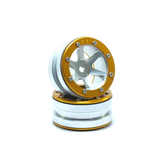 Metsafil Beadlock Wheels PT-Slingshot Silver/Gold 1.9 (2 pcs) (MT0030SGO) Metsafil Beadlock Wheels PT-Slingshot Silver/Gold 1.9 (2 pcs) (MT0030SGO)