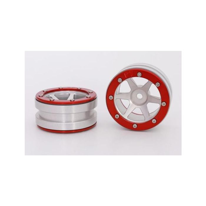 Metsafil Beadlock Wheels PT-Slingshot Silver/Red 1.9 (2 pcs)Â (MT0030SRÂ ) Metsafil Beadlock Wheels PT-Slingshot Silver/Red 1.9 (2 pcs)Â (MT0030SRÂ )
