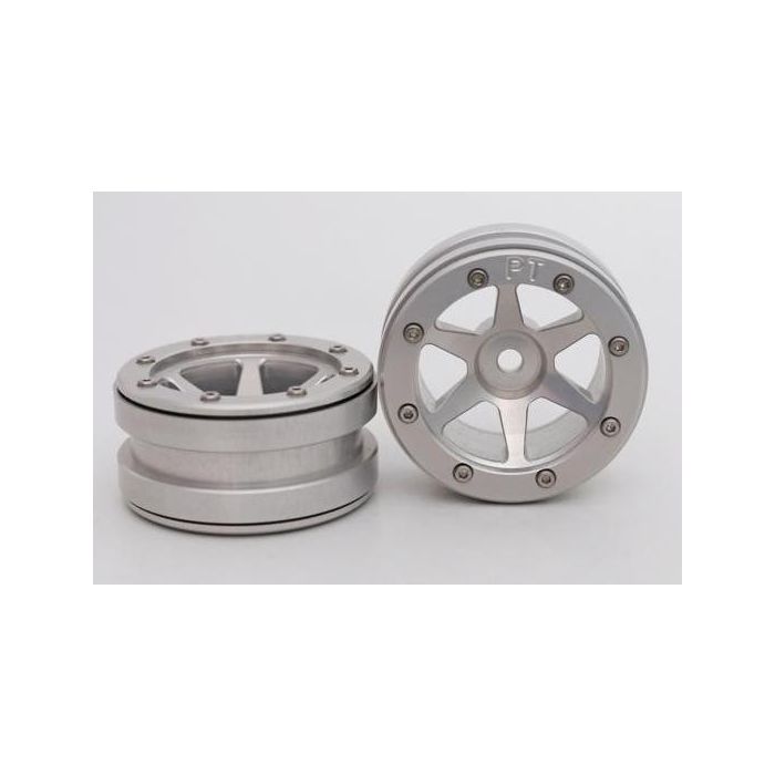 Metsafil Beadlock Wheels PT-Distractor Silver/Silver 1.9 (2 pcs)Â  (MT0030SSÂ )