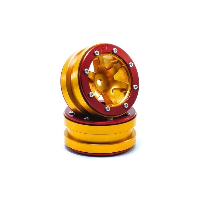 Metsafil Beadlock Wheels PT-Wave Gold/Red 1.9 (2 pcs) (MT0070GOR) Metsafil Beadlock Wheels PT-Wave Gold/Red 1.9 (2 pcs) (MT0070GOR)