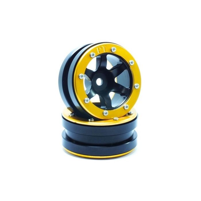 Metsafil Beadlock Wheels PT-Wave Black/Gold 1.9 (2 pcs) (MT0070BGO) Metsafil Beadlock Wheels PT-Wave Black/Gold 1.9 (2 pcs) (MT0070BGO)