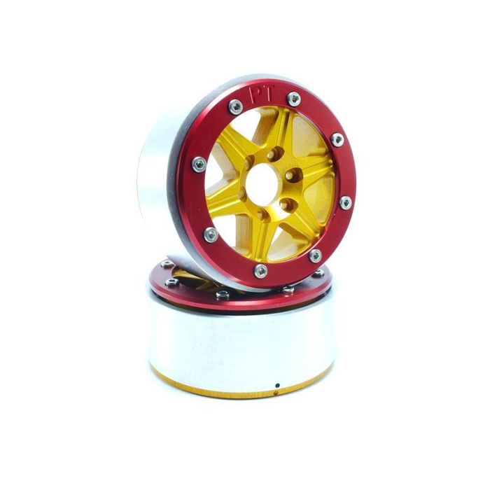Metsafil Beadlock Wheels SIXSTAR Gold/Red 1.9 (2) w/o Hub (MT5010GOR) Metsafil Beadlock Wheels SIXSTAR Gold/Red 1.9 (2) w/o Hub (MT5010GOR)