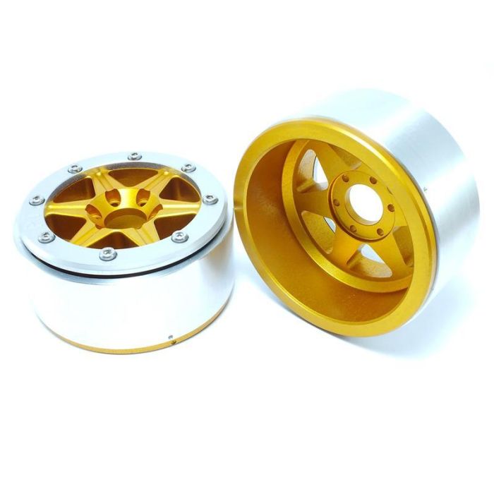 Metsafil Beadlock Wheels SIXSTAR Gold/Silver 1.9 (2) w/o Hub (MT5010GOS) Metsafil Beadlock Wheels SIXSTAR Gold/Silver 1.9 (2) w/o Hub (MT5010GOS)