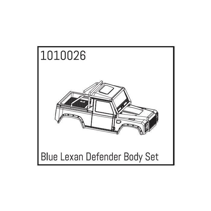 Absima Blue Lexan Defender Body Set Absima Blue Lexan Defender Body Set