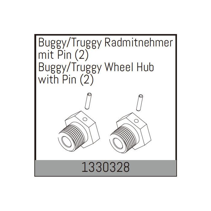 Absima Buggy/Truggy Wheel Hub with Pin (2) Absima Buggy/Truggy Wheel Hub with Pin (2)