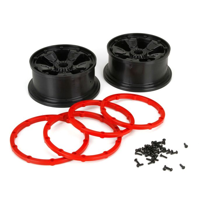 Losi Wheel/Beadlock, Black (2): 1:5 4wd DB XL (G-LOS45005) Losi Wheel/Beadlock, Black (2): 1:5 4wd DB XL (G-LOS45005)