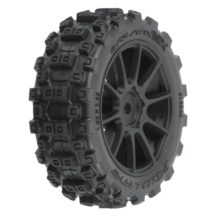 Proline Badlands MX 1.9" Buggy Tires MTD Mach-10 Black Wheels: Typho (G-PRO1024610)