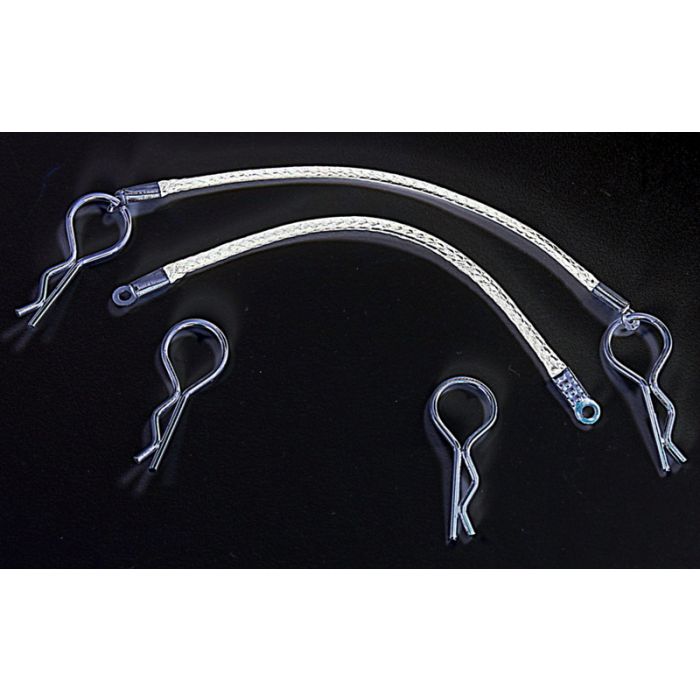 Absima 1:10 Body Clips With Rope, Sliver (80mm) (AB2440026) Absima 1:10 Body Clips With Rope, Sliver (80mm) (AB2440026)