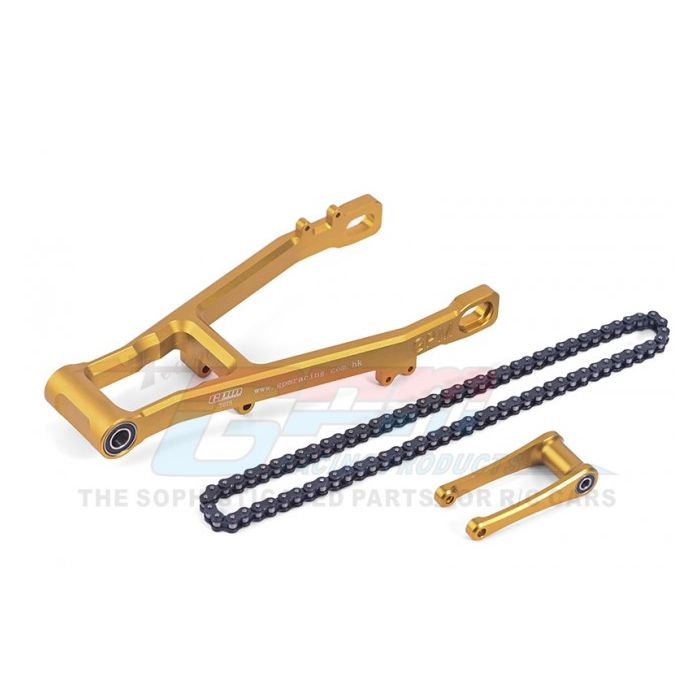 GPM Promoto MX Aluminum 7075 Extend Swing Arm(+30Mm)+Pull Rod+Chain (MX3057-GD) GPM Promoto MX Aluminum 7075 Extend Swing Arm(+30Mm)+Pull Rod+Chain (MX3057-GD)
