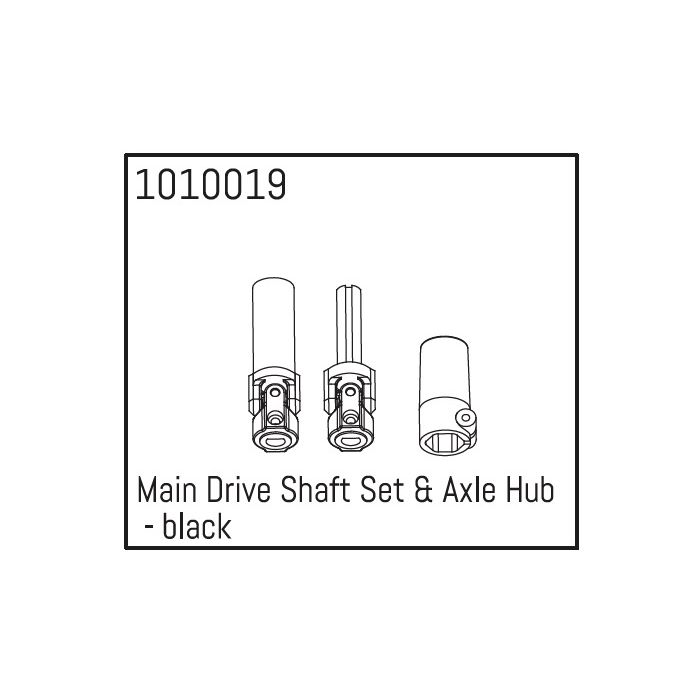 Absima Main Drive Shaft Set & Axle Hub - black Absima Main Drive Shaft Set & Axle Hub - black