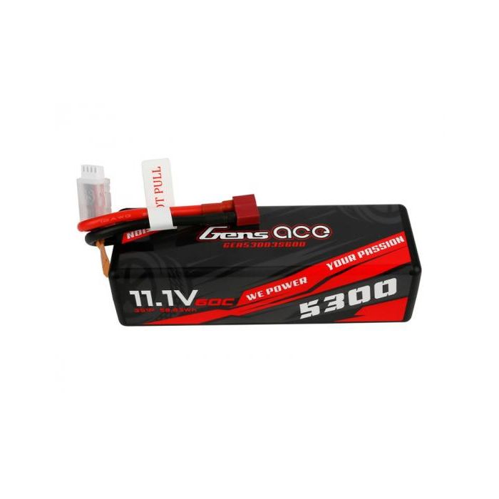 Gens Ace Hard Case LiPo - 3S 11.1V 5300mAh 60C with Deans (O-GC3S5300-60T)