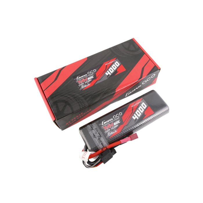 Gens Ace Li-Po G-Tech Car Hard Case 2S 7.4V 4000mAh 60C Bashing T-Connector (O-GTC2S4000-60T)