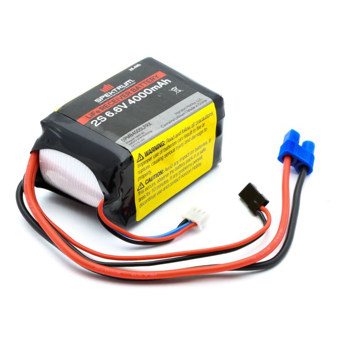 Spektrum 4000mAh 2S 6.6V Li-Fe Receiver Battery (O-SPMB4000LFRX) Spektrum 4000mAh 2S 6.6V Li-Fe Receiver Battery (O-SPMB4000LFRX)
