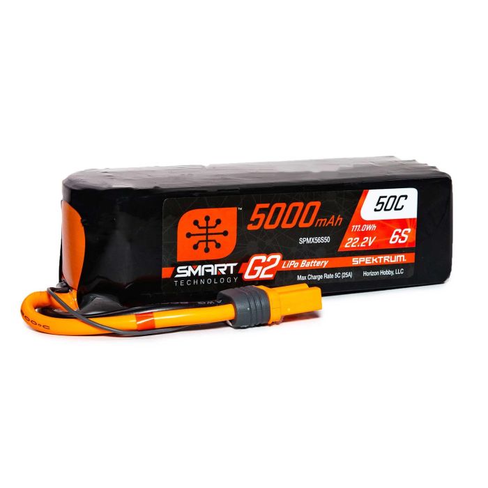 Spektrum 5000mAh 6S 22.2V SMART G2 50C IC5 (O-SPMX56S50) Spektrum 5000mAh 6S 22.2V SMART G2 50C IC5 (O-SPMX56S50)