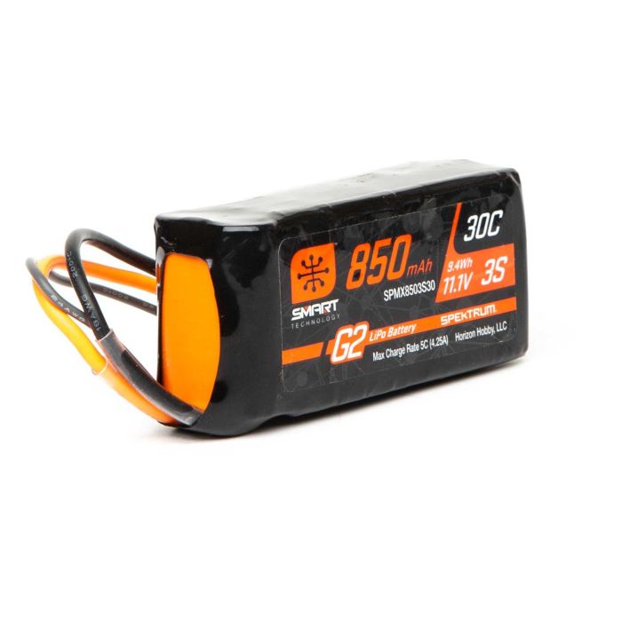 Spektrum 11.1V 850mAh 3S 30C Smart LiPo Battery G2: IC2 (O-SPMX8503S30) Spektrum 11.1V 850mAh 3S 30C Smart LiPo Battery G2: IC2 (O-SPMX8503S30)