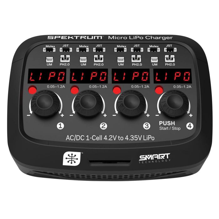 Spektrum Smart Micro 4 port AC/DC 1S LiPo Charger (O-SPMXC1040I)