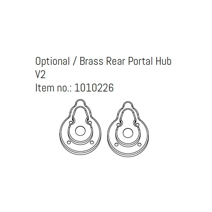 Absima Opt. Brass Rear Portal Hub V2 - EVO GOAT Absima Opt. Brass Rear Portal Hub V2 - EVO GOAT