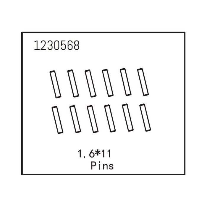 Absima Pins 1.6*11 (12) Absima Pins 1.6*11 (12)