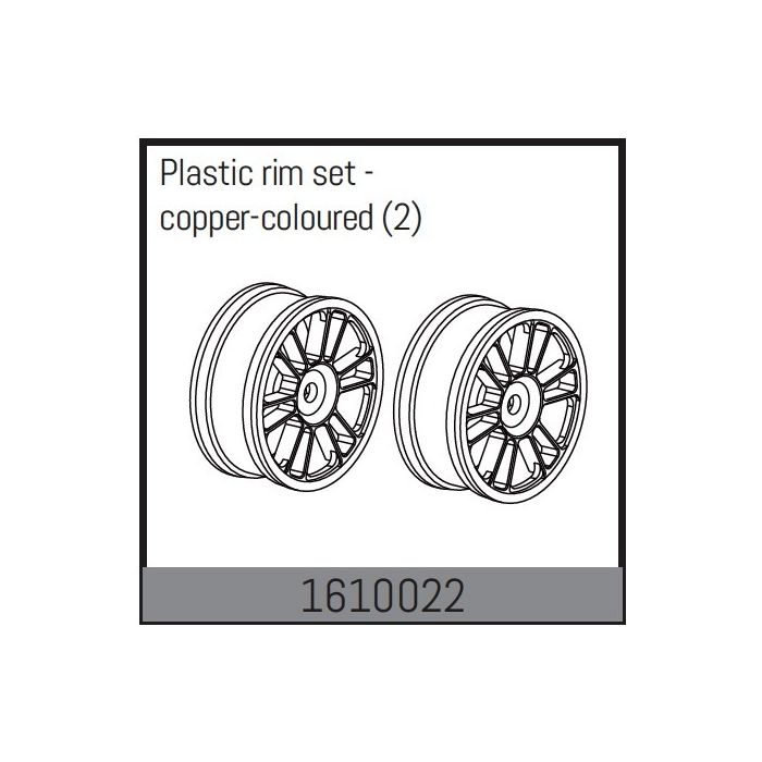 Absima Plastic Rim Set - Copper-Coloured (2) (AB1610022) Absima Plastic Rim Set - Copper-Coloured (2) (AB1610022)