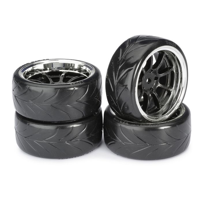 Absima Wheel Set Drift LP " 9 Spoke / Profile A" black/chrome 1:10 (4 pcs) Absima Wheel Set Drift LP " 9 Spoke / Profile A" black/chrome 1:10 (4 pcs)