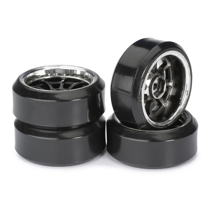 Absima Wheel Set Drift LP " 9 Spoke / Profile C" black/chrome 1:10 (4 pcs) Absima Wheel Set Drift LP " 9 Spoke / Profile C" black/chrome 1:10 (4 pcs)
