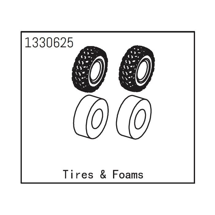 Absima Tires And Foam (2) - Yucatan (AB1330625) Absima Tires And Foam (2) - Yucatan (AB1330625)