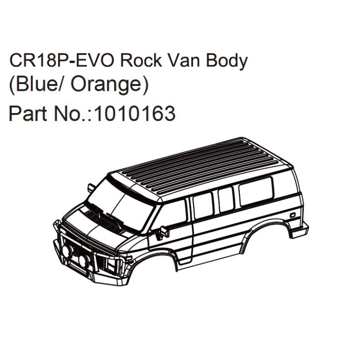 Absima Rock Van Body (blue/orange) - EVO 1:18 Absima Rock Van Body (blue/orange) - EVO 1:18