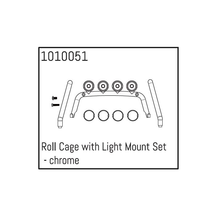 Absima Roll Cage with Light Mount Set - chrome Absima Roll Cage with Light Mount Set - chrome