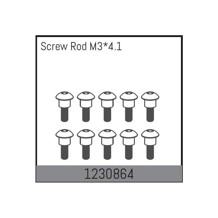 Absima Screw Rods M3*4.1 (10) (AB1230864) Absima Screw Rods M3*4.1 (10) (AB1230864)