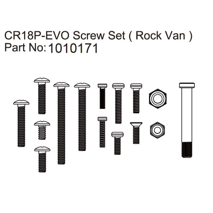 Absima Screw Set Rock Van - EVO 1:18 Absima Screw Set Rock Van - EVO 1:18