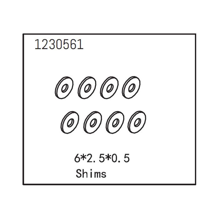 Absima Shims 6*2.5*0.5 (8) Absima Shims 6*2.5*0.5 (8)