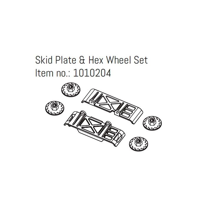 Absima Skid Plate & Hex Wheel Set - GOAT Absima Skid Plate & Hex Wheel Set - GOAT