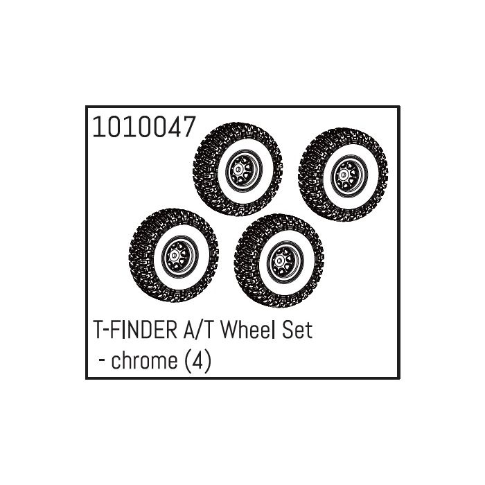 Absima T-FINDER A/T Wheel Set - chrome (4) Absima T-FINDER A/T Wheel Set - chrome (4)