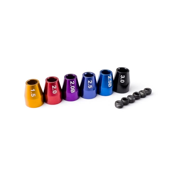 RC Overhaul Hex Driver Size Guide, Coloured Collar Set (T-RCO-TL016) RC Overhaul Hex Driver Size Guide, Coloured Collar Set (T-RCO-TL016)