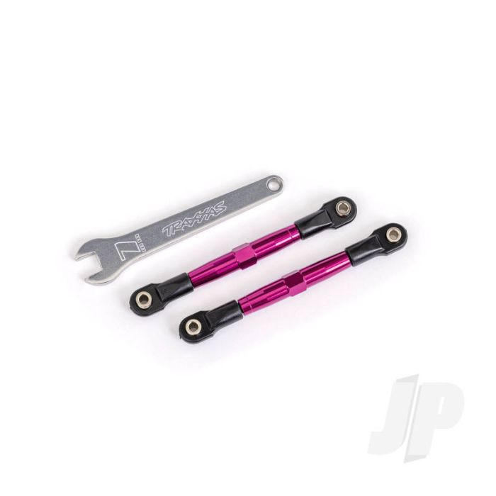 Traxxas Toe Links, Front (Tubes Pink-Anodised, 7075-T6 Aluminium, Stronger Than Titanium) (2) (Assembled With Rod Ends And Hollow Balls)/ Aluminium Wrench (1) (Fits Drag Slash) (TRX2445P) Traxxas Toe Links, Front (Tubes Pink-Anodised, 7075-T6 Aluminium, Stronger Than Titanium) (2) (Assembled With Rod Ends And Hollow Balls)/ Aluminium Wrench (1) (Fits Drag Slash) (TRX2445P)