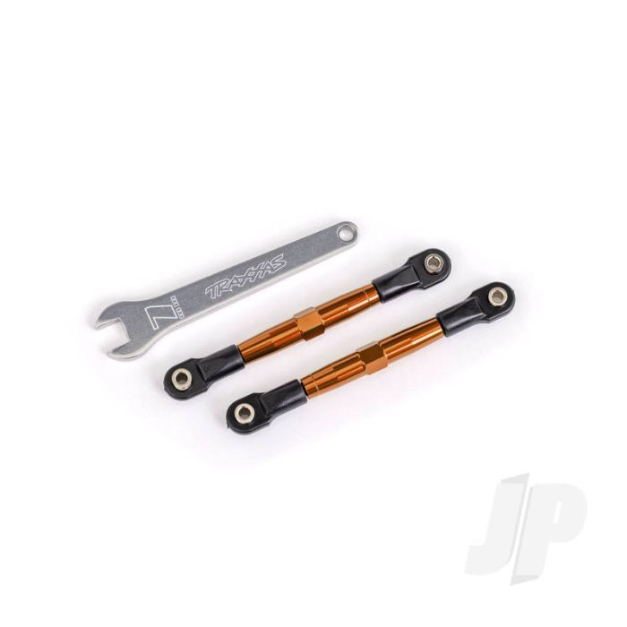Traxxas Toe Links, Front (Tubes Orange-Anodised, 7075-T6 Aluminium, Stronger Than Titanium) (2) (Assembled With Rod Ends And Hollow Balls)/ Aluminium Wrench (1) (Fits Drag Slash) (TRX2445T) Traxxas Toe Links, Front (Tubes Orange-Anodised, 7075-T6 Aluminium, Stronger Than Titanium) (2) (Assembled With Rod Ends And Hollow Balls)/ Aluminium Wrench (1) (Fits Drag Slash) (TRX2445T)