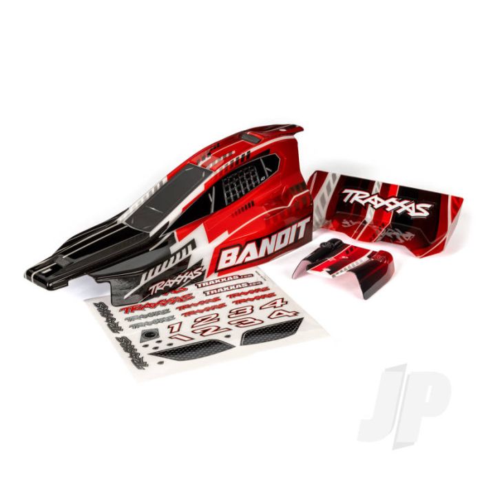 Traxxas Body, Bandit (Also Fits Bandit Vxl), Black & Red/ Wing (Painted, Decals Applied) (TRX2450) Traxxas Body, Bandit (Also Fits Bandit Vxl), Black & Red/ Wing (Painted, Decals Applied) (TRX2450)