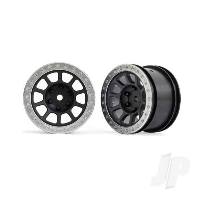 Traxxas Wheels, 2.2' (Graphite Gray, Satin Chrome Beadlock) (2) (Bandit Rear) (TRX2480) Traxxas Wheels, 2.2' (Graphite Gray, Satin Chrome Beadlock) (2) (Bandit Rear) (TRX2480)