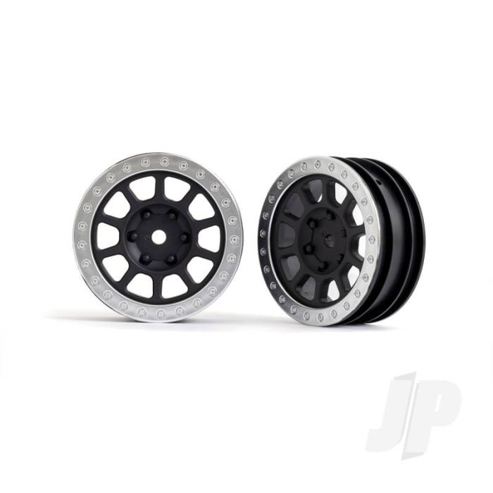 Traxxas Wheels, 2.2' (Graphite Gray, Satin Chrome Beadlock) (2) (Bandit Front) (TRX2481) Traxxas Wheels, 2.2' (Graphite Gray, Satin Chrome Beadlock) (2) (Bandit Front) (TRX2481)