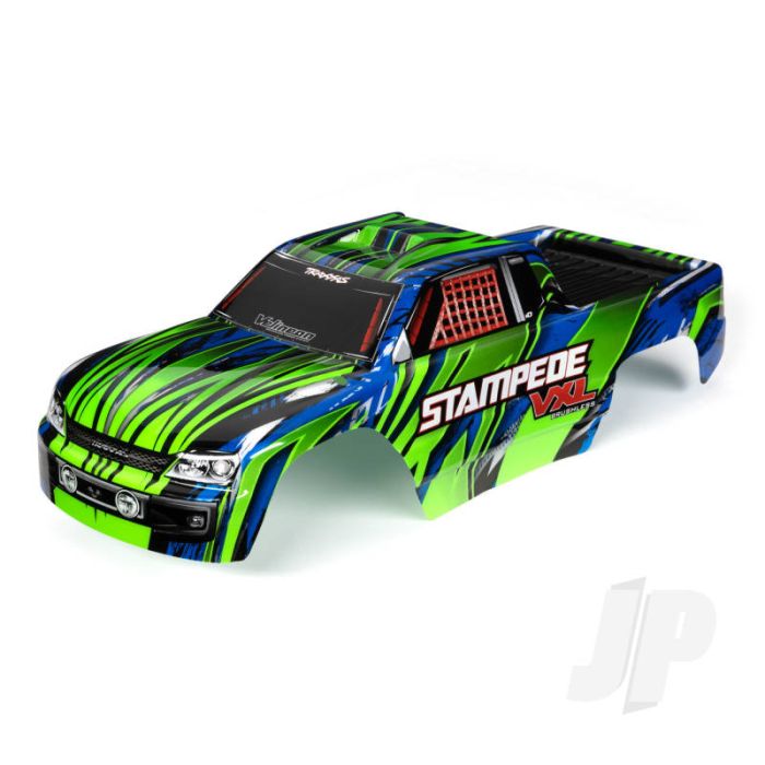 Traxxas Body, Stampede Vxl, Green & Blue (Painted, Decals Applied) (TRX3620G) Traxxas Body, Stampede Vxl, Green & Blue (Painted, Decals Applied) (TRX3620G)