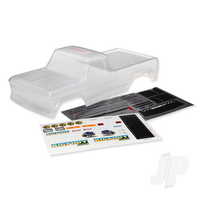 Traxxas Body, Bigfoot No. 1, Officially Licensed Replica (Clear, Requires Painting) / Window Masks / Decal Sheet (TRX3660) Traxxas Body, Bigfoot No. 1, Officially Licensed Replica (Clear, Requires Painting) / Window Masks / Decal Sheet (TRX3660)